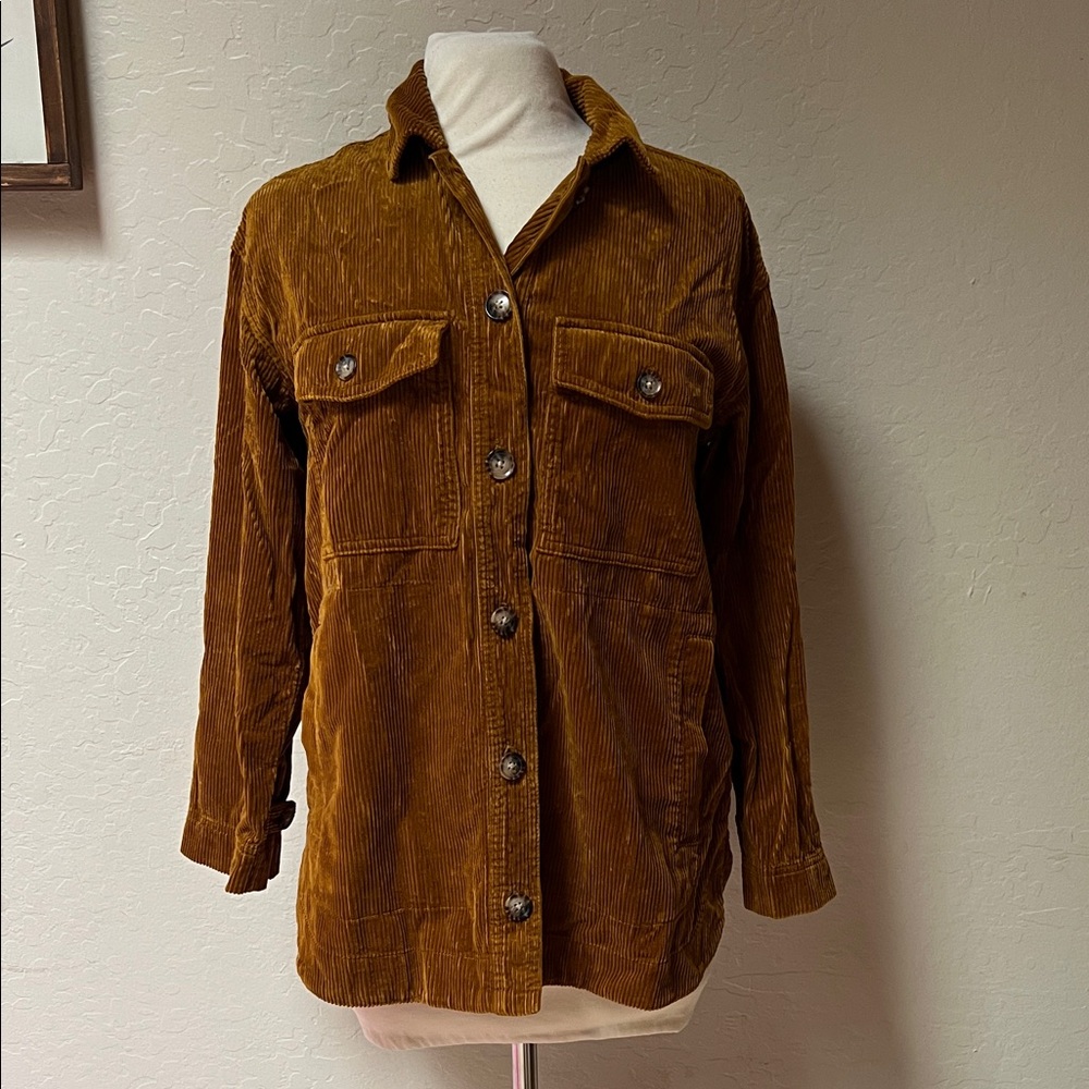 Madewell Corduroy Yorkway shirt jacket in antique gold